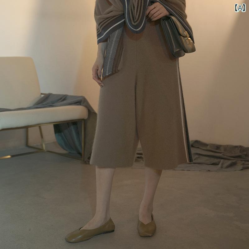 筋目 広々としたズボン下 編み物 伸び伸びする ロングズボン下 レディース の レディース 秋冬 朦々たる 編み物の 中で 腰の 広々とした 足の ズボンの 羊毛 縞模様の 2333粍の ズボンの 成人女性x2