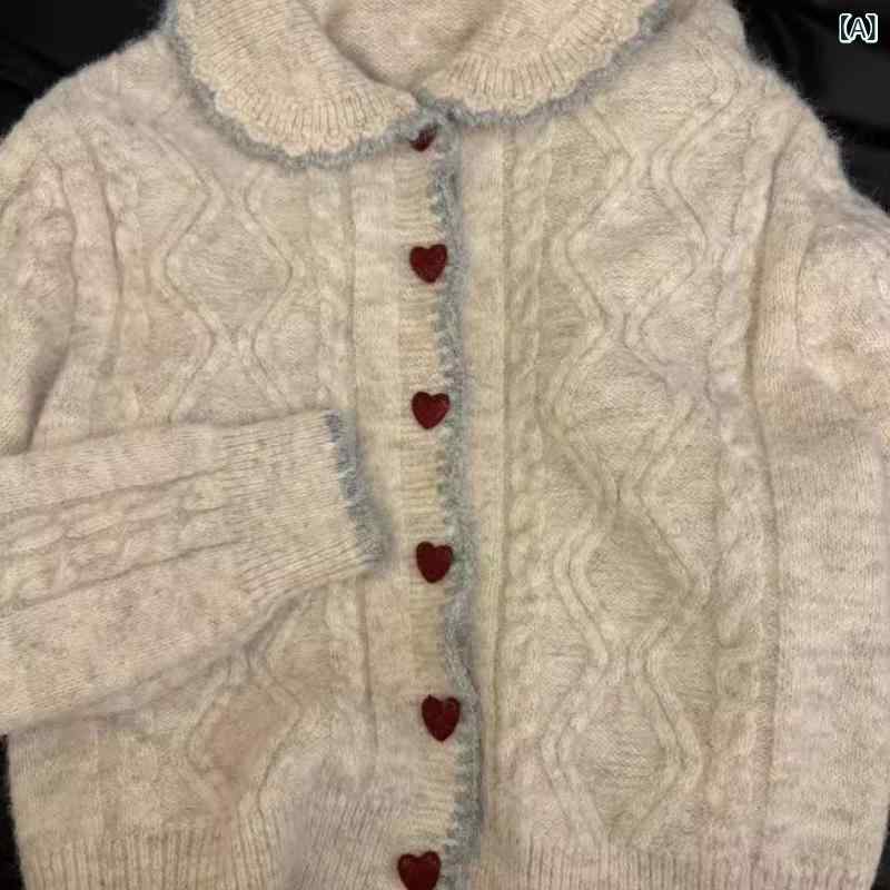 ロング カーディガン 厚手 ざっくり ニット ケーブル編み 優しい 風の 愛の ボタンの 保温の セーターの コートの 婦人服の 秋冬 2024の 新型の 厚手 麻の 花の ニットの カーディガンx2