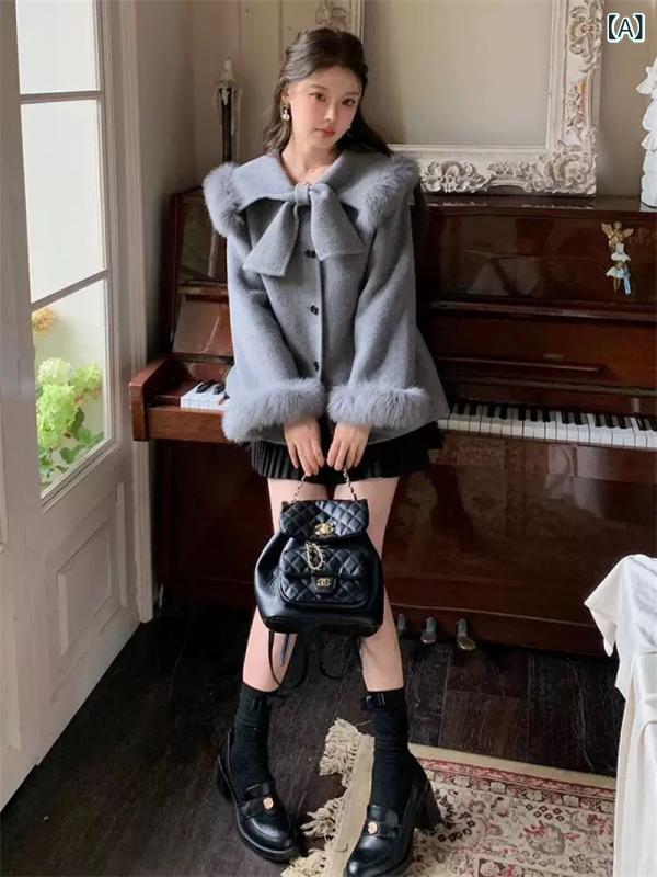 レディース チェスターコート エレガント 女性 大人 上品 富家 千 金 感 両面 カシミヤコート 女性 淑女 キツネ 毛 高級 感の 短い ウールは コート 女性です。｜バランスケア　店