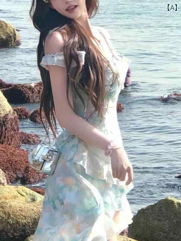 花柄ワンピース レディース 秋冬 長袖 小花柄 きれいめ シフォン 薄 暮の 海 夏 小さい さわやか 花 スリム ホット ガール ドレス 2025 新は 1つで 発送 できますx2