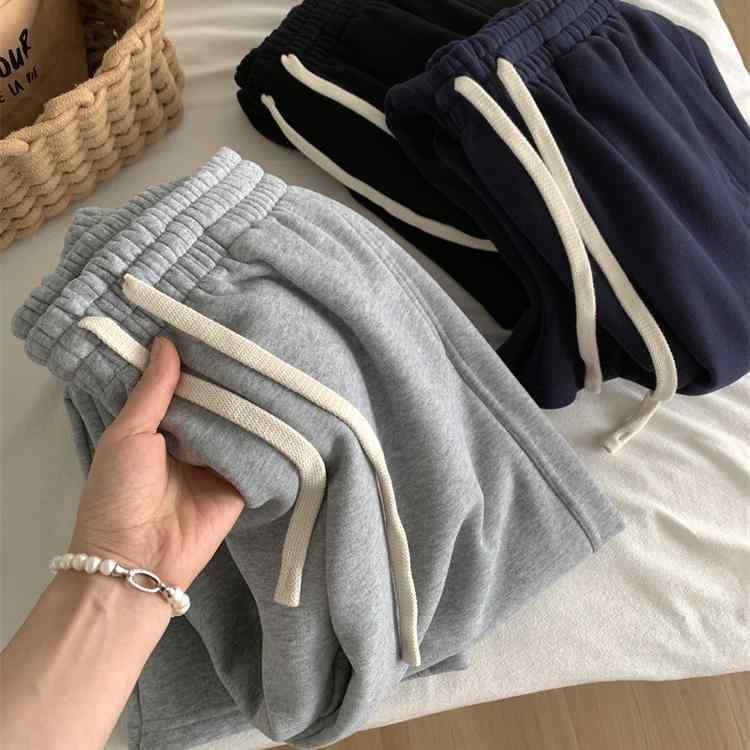 パンツ レディース 冬用 ワイドレッグ スウェットパンツ 床引き丈 シンプル スリム 暖か 裏地付き 普段使い 伸縮性 通勤対応 吸湿速乾x2