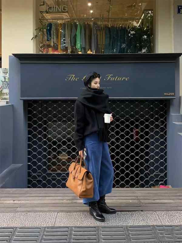 レディース ワイドレッグパンツ コーデュロイ ブルー 薄手 軽量 ゆったり ロング丈 春 切り替え デイリー 普段使い 通勤 伸縮性 高級感 再生繊維x2