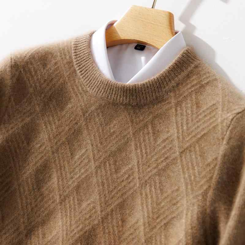 メンズ 編み物スウェーター ゆったり 労働者の一団のど首 秋冬 朦朦たる 絨毛 カシミール 商行為心地よい 生あたたかい 花の冠yd トップス 下穿き 普段使い ニット・セーター-メンズファッション