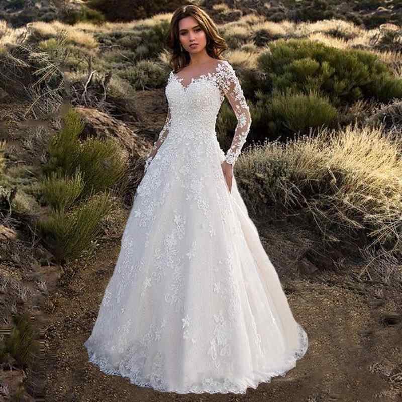 ウェディングドレス レディース レース 長袖 オフショルダー ホワイト ワンピース 結婚式用 パーティー 礼服 エレガント