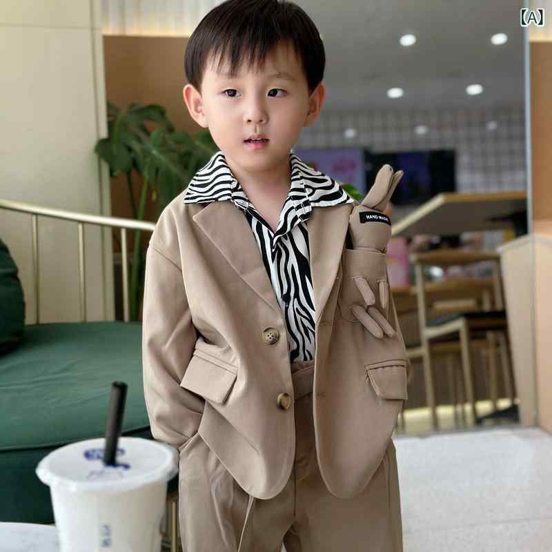 男の子用 子供スーツ 3点セット 花童礼服 パフォーマンス服 フォーマルウェア ジャケット ベスト パンツ 結婚式 発表会 かっこいい スタイル
