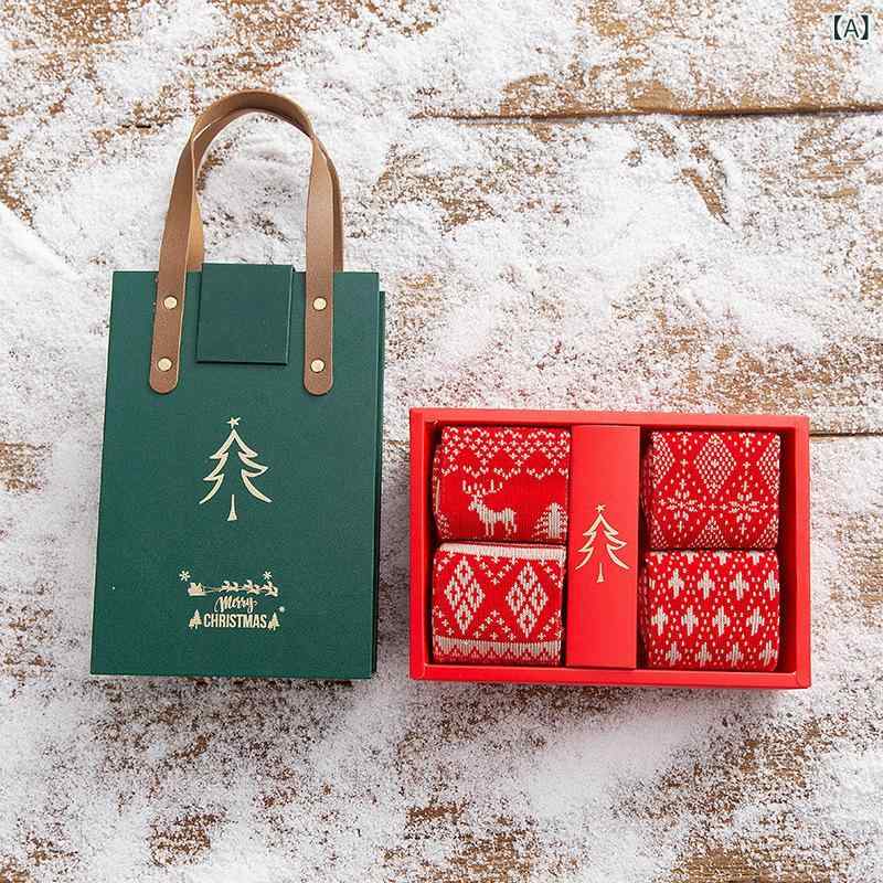 中筒 ソックス メンズ レディース クリスマス サンタクロース トナカイ 柄 シームレス ダブルニードル 冬用 ユニセックス かわいい 履き心地 良い 吸湿速乾 伸縮性