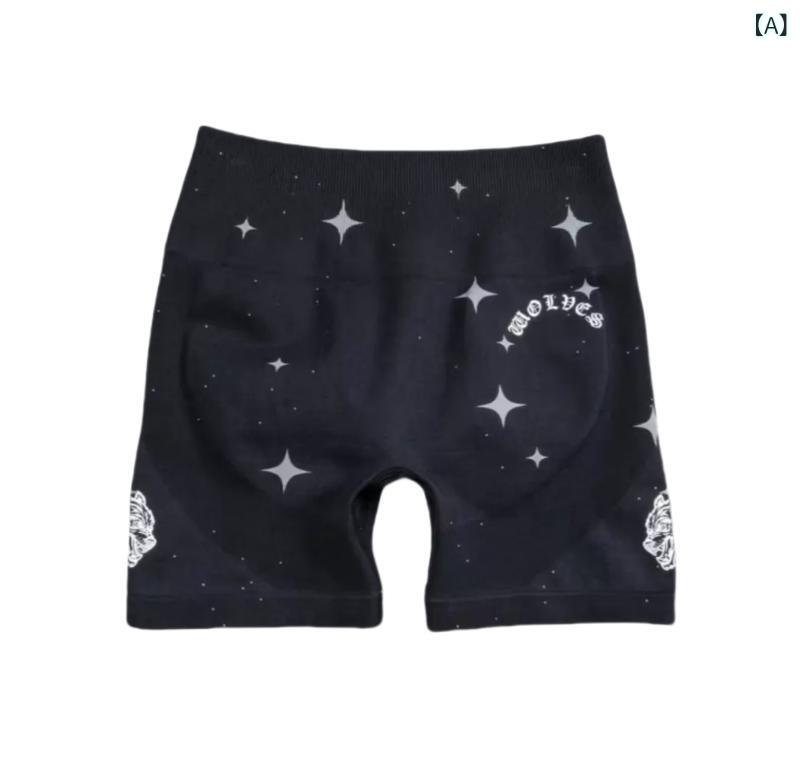 レディース フィットネス スポーツブラ ハイウエスト ショーツ セット シームレス ニット 星柄 伸縮性 軽量 吸湿速乾 部屋着 普段使い