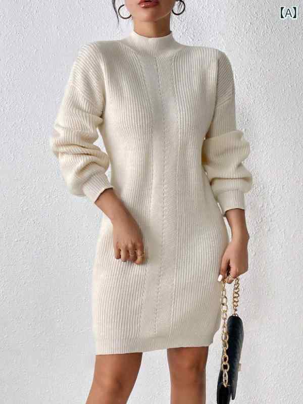 ワンピース 長袖 プリーツワンピース 上品 秋冬 秋冬 対外 婦人服 ニット スカート ファッション カバー 長袖 縦 紋 坑 条 毛 ワンピース 欧米 ワンピース 女