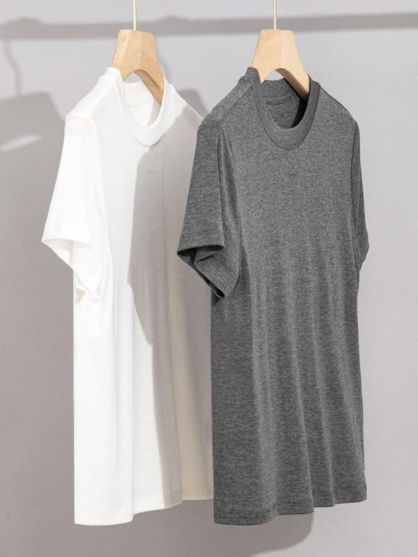 トップス レディース 短袖 クルーネック Tシャツ 再生繊維 素材 通気性 吸湿速乾 柔らかい 肌触り スリムフィット 夏用 インナー 普段使い 軽量 快適