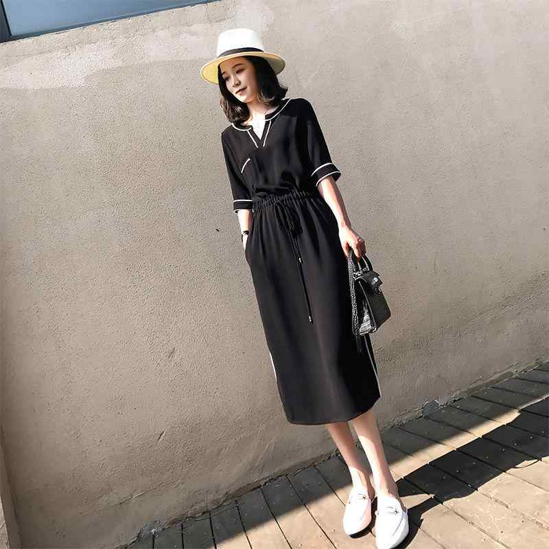ワンピース レディース 夏用 大きめサイズ ゆったり お腹隠し スリム見せ シフォン 軽やか 通気性 吸湿速乾 カジュアル スタイリッシュ 膝丈 フレア