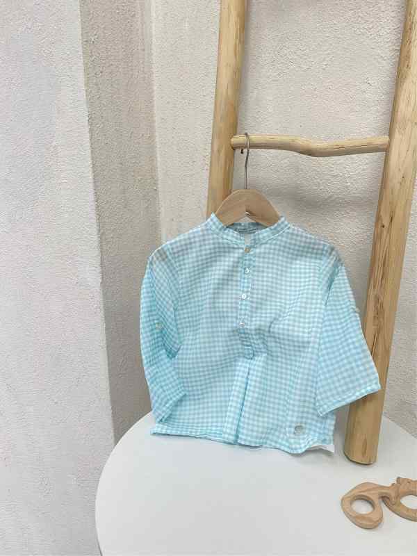 女の子 通学用 春夏 長袖 チェック シャツ 薄手 ガーゼ 素材 かわいい 柄 軽量 通気性 吸湿速乾 コットン 混 カジュアル スタイル