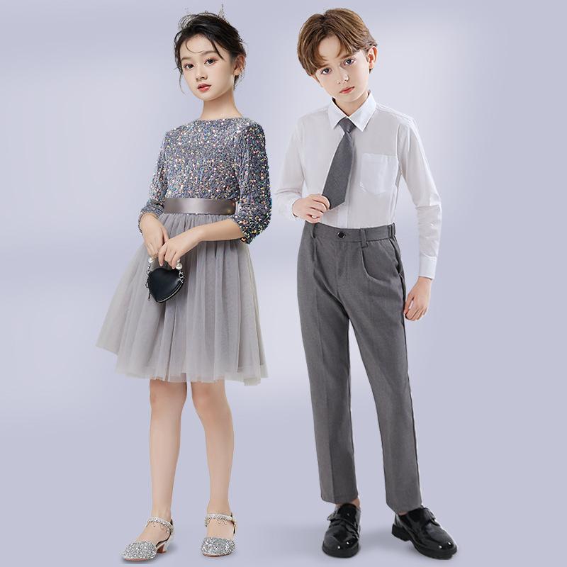 キッズ ステージ衣装 小学生 学校公演 合唱 朗読 礼服 フォーマルスカート 英国風 校服 クラスユニフォーム パフォーマンスウェア｜バランスケア　店