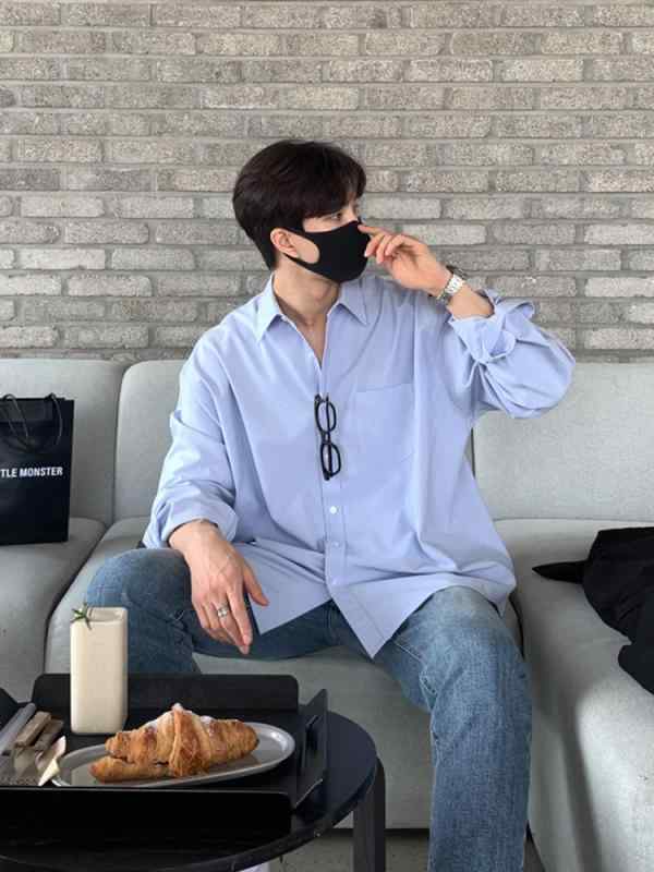 メンズ 長袖 シャツ ゆったり 高級感 カジュアル 通勤用 韓国 春秋 トップス フィット コーディネートしやすい