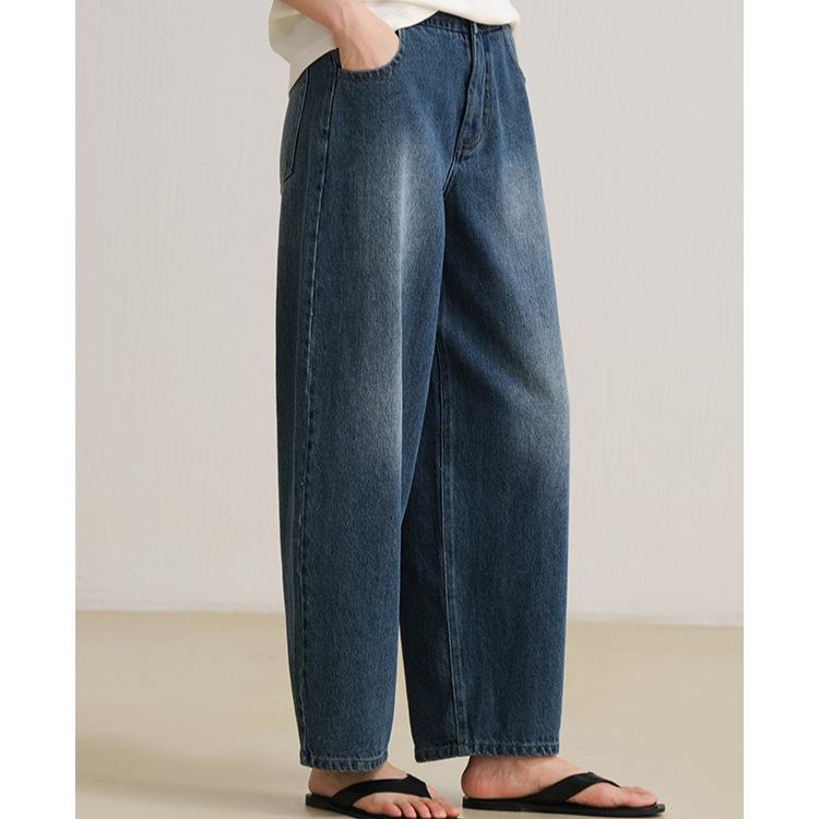 デニムパンツ レディース ゆったりワイドレッグ 9分丈 ルートスタイル 脚長効果 カジュアル 普段使い デニム素材 伸縮性 通気性 軽量 スリムシルエット