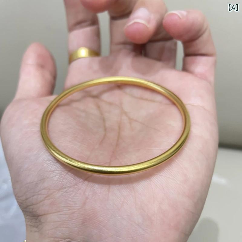 ブレスレット バングル オシャレ 【 商品】 レトロ 金 メッキシルバー ソリッド ブレスレット 金のお 店と 同じ シンプルで ギフトの第 一 選択