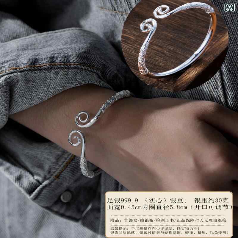 ブレスレット バングル オシャレ 9999 スター リング シルバー タイト フープ 孫悟空 メンズ シルバーブレスレット カップル ブラックゴールド ブレスレット 神話の 22,470円