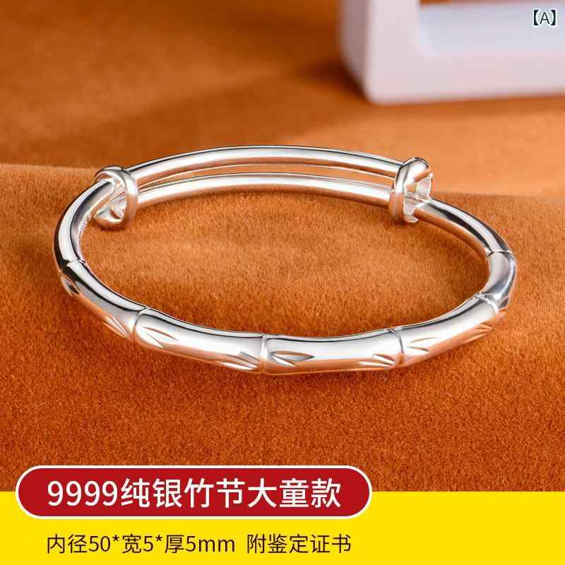 腕輪 バングル オシャレ 赤ちゃん用 しろがね色腕輪 9999 はやりっ児 輪っか しろがね色 お坊っちゃんと 御姉さん用 5歳 10歳 15歳の 小学生と 中学生用 銀製 腕輪
