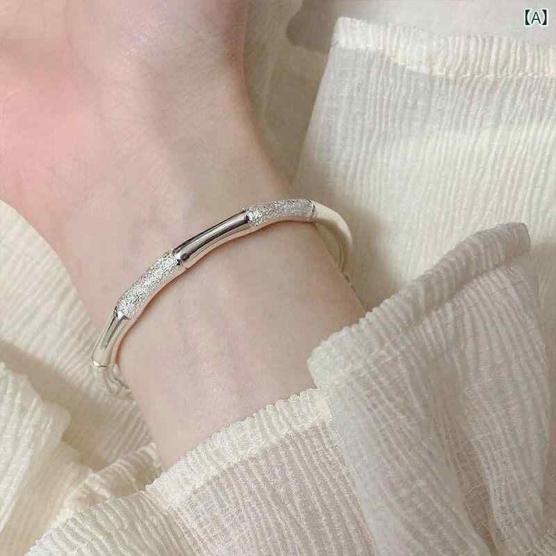 腕輪 バングル オシャレ レディース 竹製 しろがね色腕輪 向け 9999 はやりっ子 輪っか 意中の女への 差し上げ物に 至適な 分かりやすい 益荒男 腕輪 ジュエリー・アクセサリー-ブレスレット