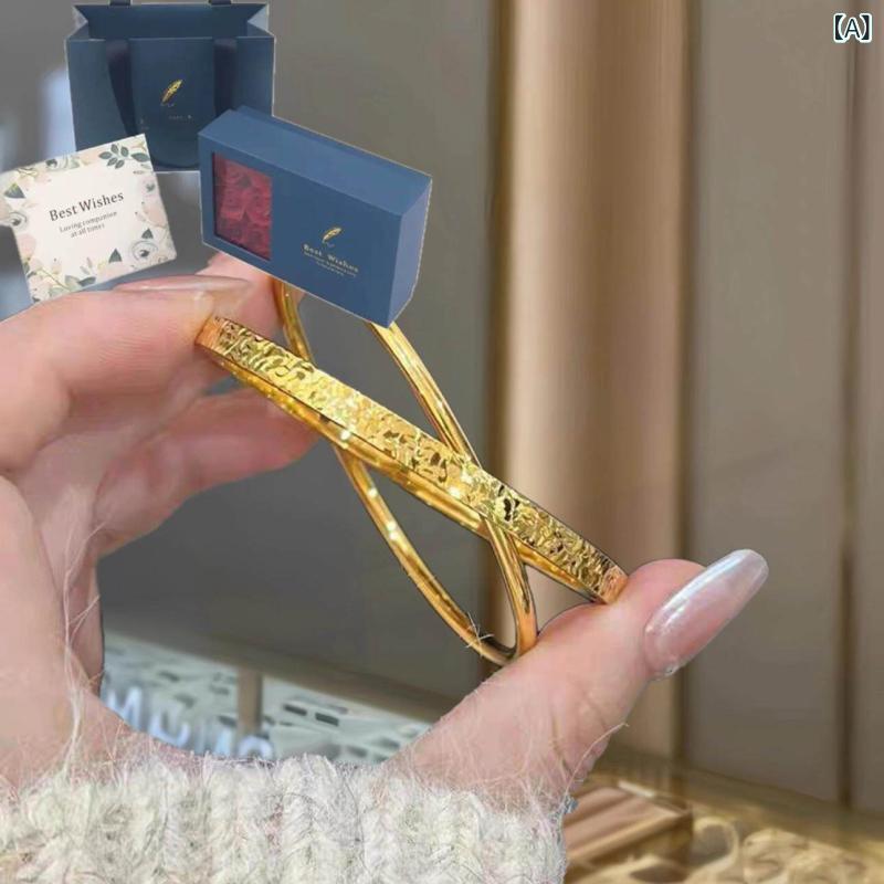 腕輪 バングル オシャレ 点滅 叩き壊す 氷 ダブル 輪っか腕輪 ドラゴ ン 規摸 光輝の ある 輪っか ゴールド しろがね色 意中の女 妻への 差し上げ物