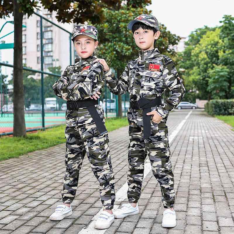 キッズ 偽装服 小学生 軍事読み合わせる 夏令営 男女兼用 特種兵風 長袖 監督服 位置付け服 春夏秋 アウトドア 軽さ 吸湿速乾