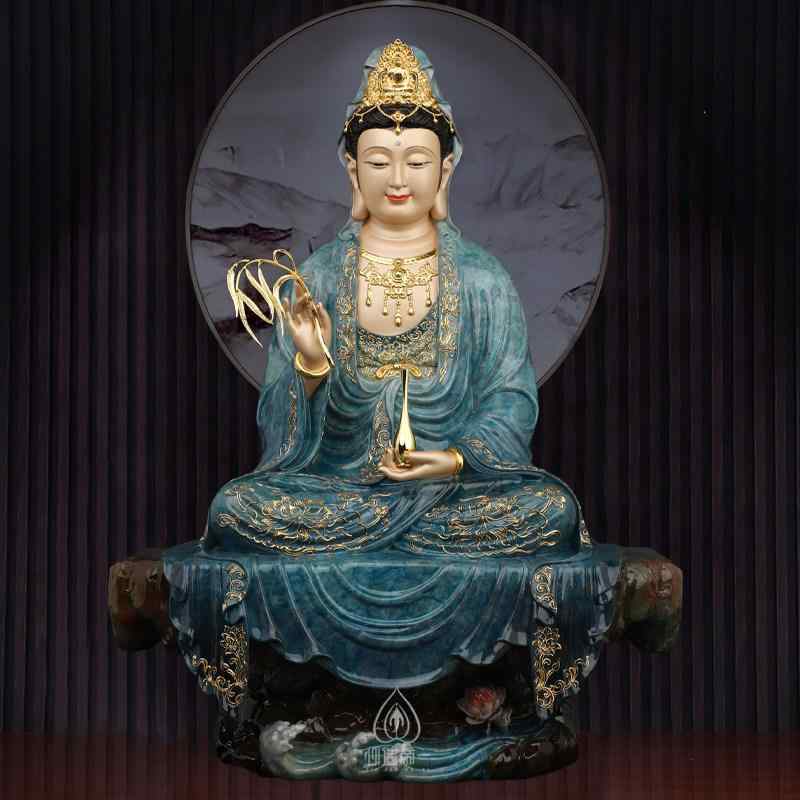 仏像 観音菩薩 銅製 銅像 家庭用 インテリア 置物 室内装飾 伝統工芸 仏壇飾り 大慈大悲 観世音 銅 銅製仏像｜バランスケア　店