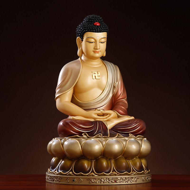 仏像 銅製 釈迦牟尼 等身大像 台湾産 リビング 供養用 置物 インテリア 伝統工芸 高級感 仏教美術 仏具 家庭用 装飾品