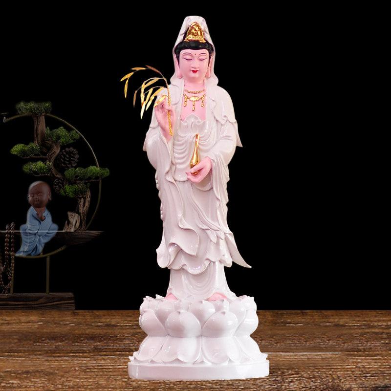 観音菩薩像 南海観音 立像 滴水観世音 踏龍観音 仏教置物 家庭用飾り
