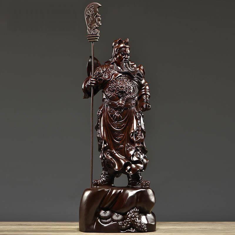 仏像 黒檀木 彫刻 関帝 武財神 実木 置物 インテリア 家庭用 店舗装飾 高級感 伝統工芸 開運アイテム 4,250円