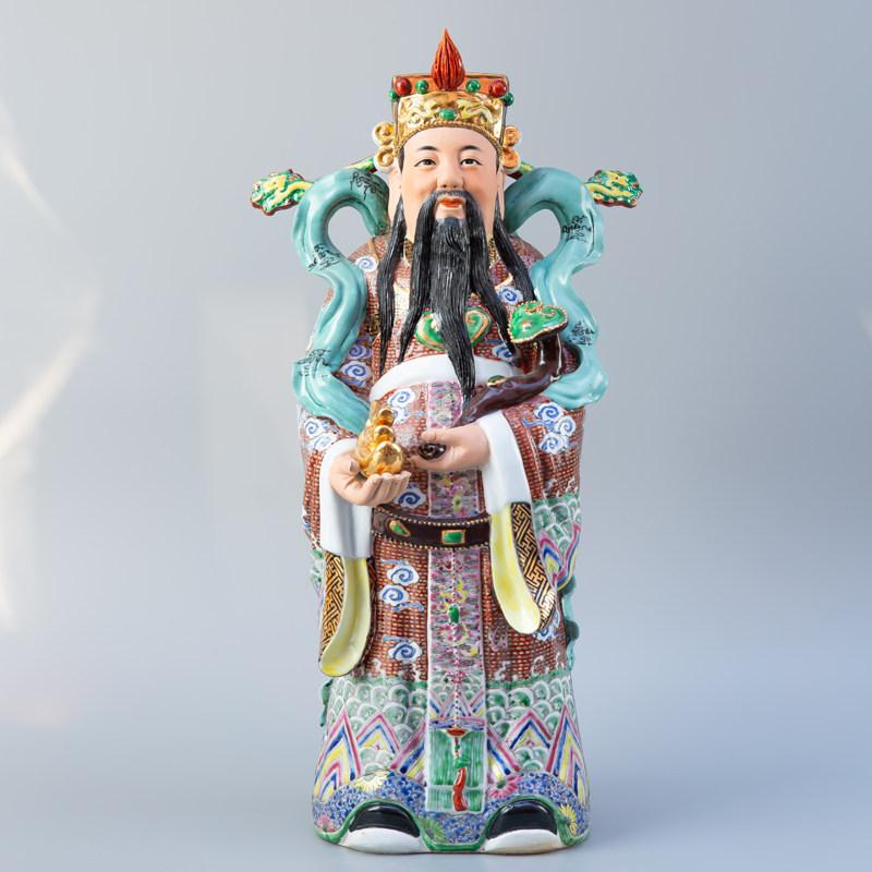 陶器 仏像 財神 置物 家庭用 インテリア 風水 ラッキーアイテム 招福 招財