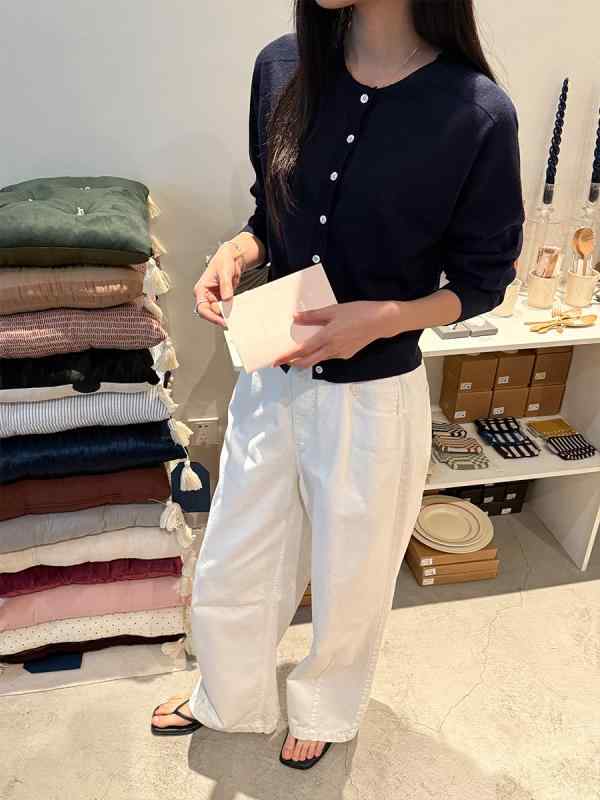 レディース デニムパンツ ハイウエスト ワイドレッグ 細見え カジュアル 春 ストレート ロング丈 コットン混 日常使い 軽量 伸縮性 ブルー系|バランスケア 店