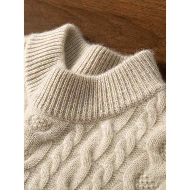 ロング ジレー 朦々たる ざっくり 編み物 有線テレビ編み メンズ カシミール 編み物スウェーター 二分の一タートルネック 有線テレビ編み 捻じれ 朦々たる 生あたたかい 商行為 心地好い 通い 普段使い走り 秋冬 トップス 肌付き