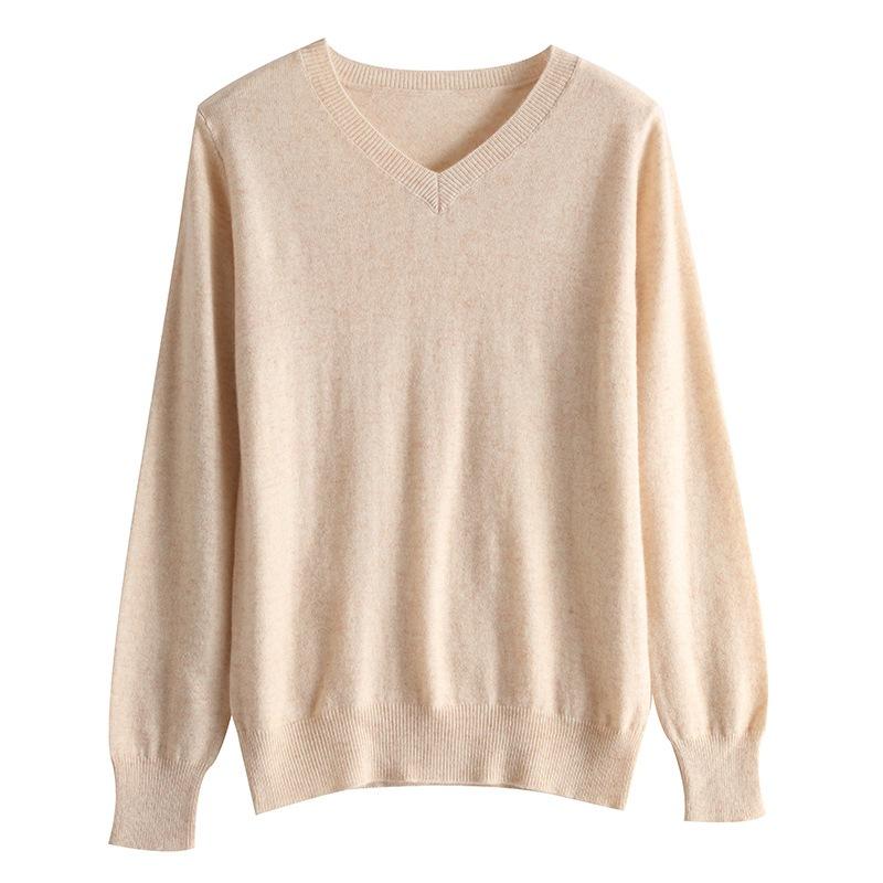 ニットセーター レディース 通勤用 シンプル Vネック スリムフィット カシミヤ 単色 合わせやすい 秋冬 短め ベースレイヤー 軽量 伸縮性 吸湿速乾 高級感 綿混 ハイネック ブラック ピンク系 アイボリー｜バランスケア　店