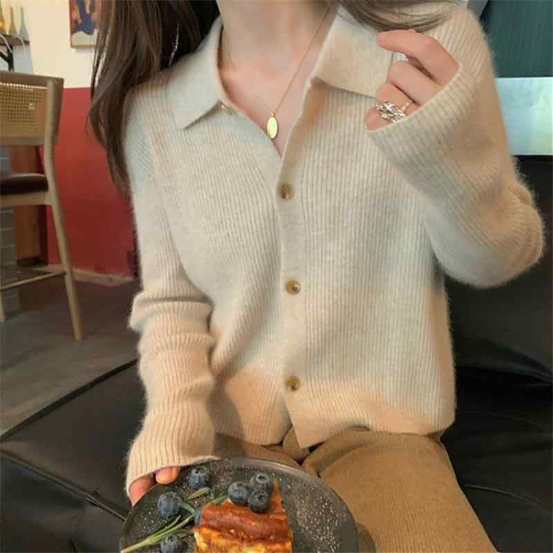 レディース 秋冬 羊毛 ニット カーディガン ゆったり スリム効果 ポロ襟 セーター 小ジャケット 軽量 暖か 普段使い おしゃれ 韓国スタイル 9,081円
