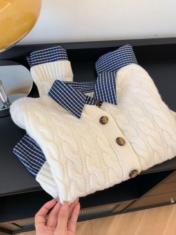 編み物ジレー レディース 秋冬 透かし彫り柄 うつり変わり ポロ襟 対照色つや 生あたたかい パステル色の 原材料 ゆったり 影ぼうし 心地好い 普段使い走り 流行り物 トップス