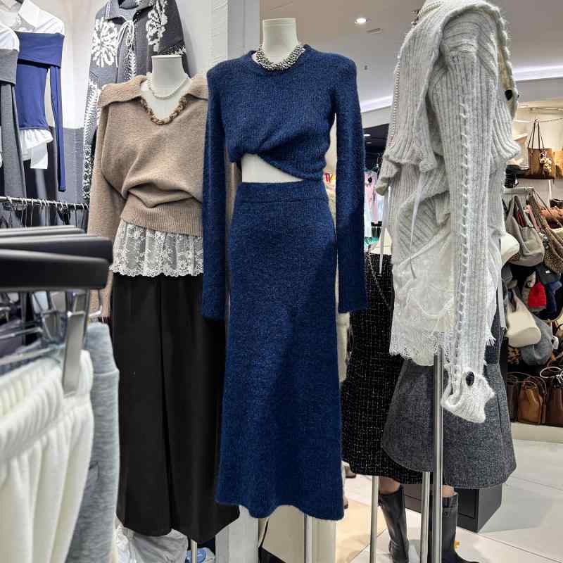レディース 青み 編み物 スウェーター 仕掛ける ロング衣装 春 ゆったり 影ぼうし 飛び切り感 編み込み トップス 付き添い人 御召しもの パステル色の 原材料 普段使い
