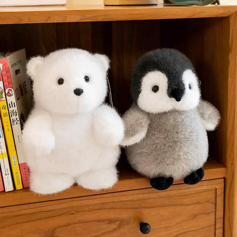 ぬいぐるみ ペンギン 小型 リアル 毛布 ふわふわ 玩具 水族館 風 デスク コンパニオン 部屋 飾り 写真 撮影 小道具 インテリア ギフト かわいい 柔らかい コンパクト
