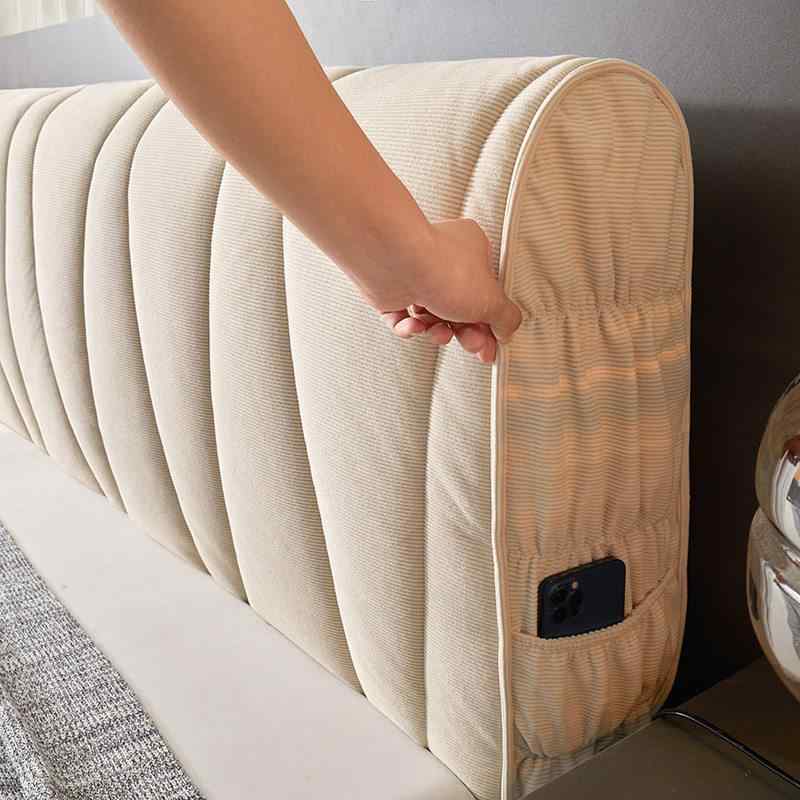 ベッドヘッドカバー 全面保護 万能タイプ 厚手綿入り ソフトクッション 欧風シンプル 革張り木製ベッド用 防塵プロテクター 寝室インテリア 耐久性高 軽量設計｜バランスケア　店