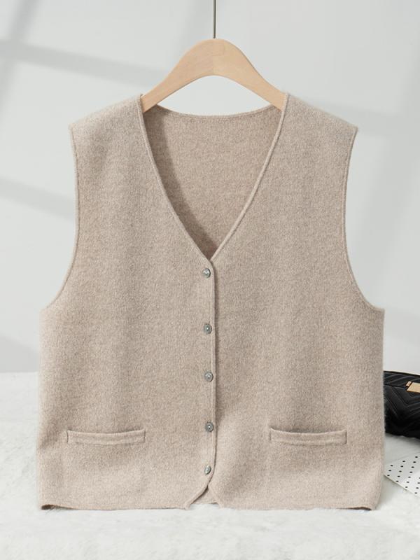 レディース 秋冬 編み物 より良い カシミール 原料品 ゆったり Vのど首 ノースリーブ 重ね着 相応う 生あたたかい 軽さ 伸縮性 パステル色の 着心地 好いたらしい トップス 肌付き アウター 花の冠yd 表現スタイル