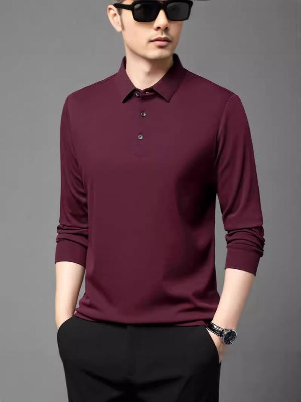ニットTシャツ メンズ 長袖 秋冬 襟付き ビジネス カジュアル ミドルエイジ カシミア素材 高級感 暖か トップス 普段使い