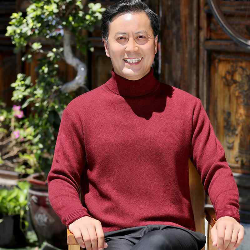 セーター メンズ 秋冬 厚手 ウール ハイネック 長袖 無地 カジュアル 中年向け パパスタイル 保温 暖か ニット トップス 普段使い コットン混 柔らかい 着心地 良い｜バランスケア　店