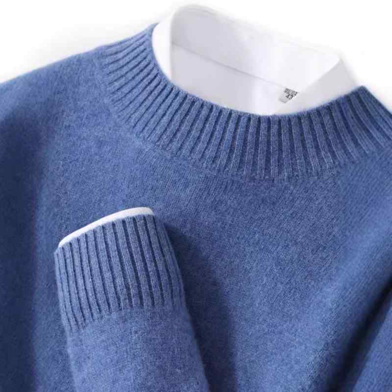 メンズ ニットセーター ハーフハイネック 羊毛100% カシミア 高級感 厚手 ゆったり シルエット 秋冬 インナー 暖か 伸縮性 トップス ベースレイヤー