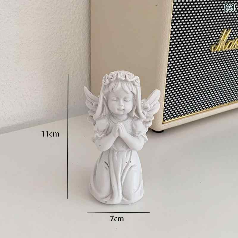 インテリア オブジェ の レトロ ローマの 柱の かわいい 小さい 天使の 装飾品 樹脂 石膏 像 女の子 デスク トップの 装飾 小道具｜バランスケア　店