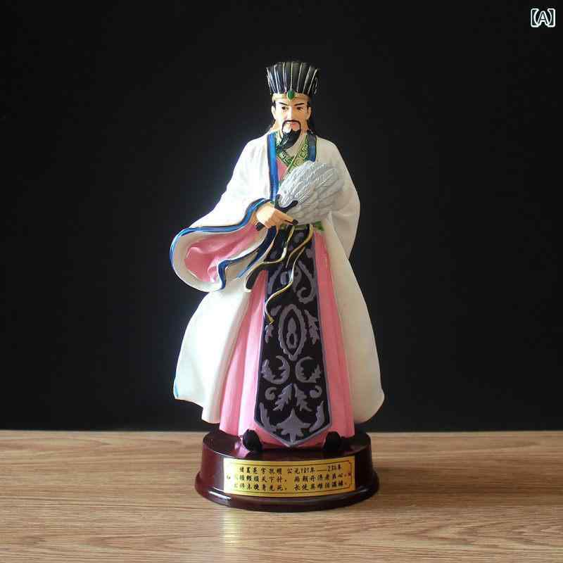室内装飾 オブジェ  三国 志 図形 関公 像諸 葛 孔 明 あやつり人形 瀬戸もの風 老人ホーム リビング 御部屋 事務室 練習曲 御部屋 かざり付ける
