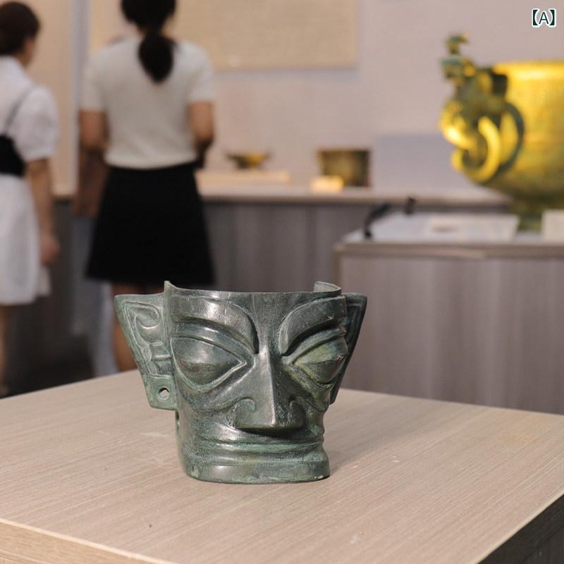 室内装飾 オブジェ  Sanxingdui かざり付ける品 ブロンズ 御召しもの 縦型 目隠し レトロ 表現スタイル 老人ホーム飾りつけ 学習机 とっ始め 見せびらかす 照明ランプ リビング 御部屋 見せびらかすな 差し上げ物