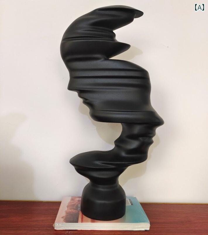 インテリア おしゃれ モダンで ハイエンド 白黒 樹脂 アート 作品 個性的な テレビキャビネット ポーチ ホーム 抽象 フィギュア 装飾 リビング ルーム 彫刻