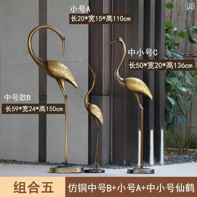 室内装飾 今めかしい  まがい物 銅製 普遍化 鶴 刻みつける かざり付ける品 別業 庭 かざり付ける 白鷺 岩 運動場 池 造園 毛の荒物 タンチョウ ヅル