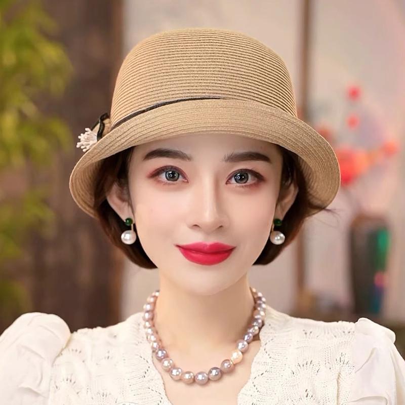 麦わら帽子 夏用 UVカット アウトドア 日よけ エレガント ビーチ ストロー 軽量 合わせやすい 高級感 女性用
