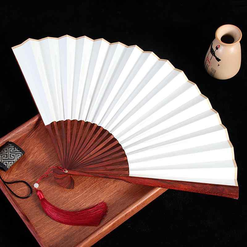 夏用 折扇 インド小葉紫檀 紅木 中国風 古風 無地 漢服用 文玩 中式 高級感 天然木 コレクション 伝統工芸 木製 軽量 携帯便利