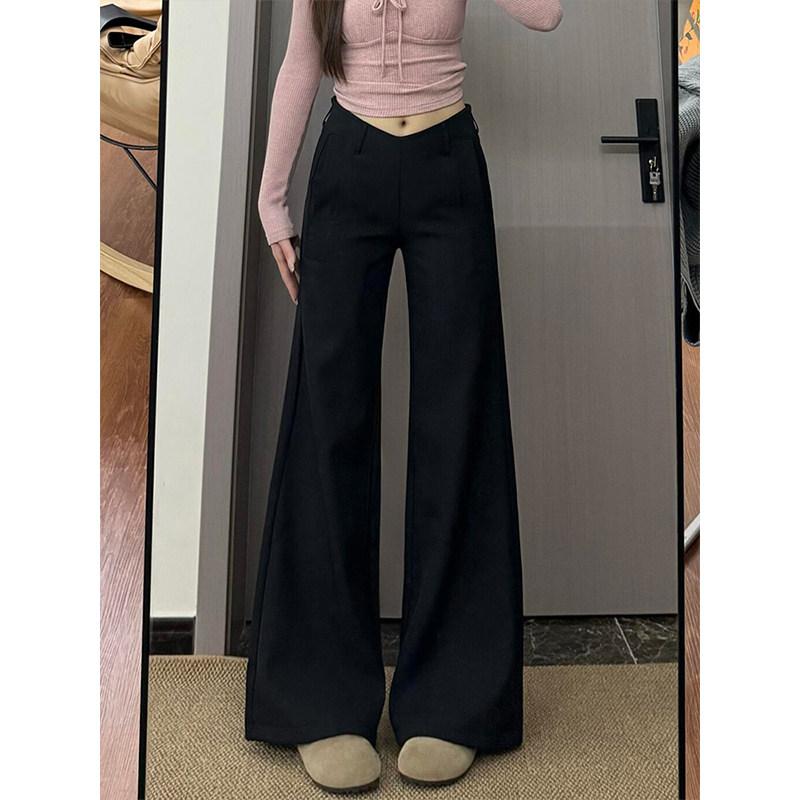 レディース スーツパンツ ブラック ハイウエスト 微フレア 夏用 ぽっちゃり対応 スリム 吸湿速乾 通気性 軽量 カジュアル 普段使い オフィスカジュアル