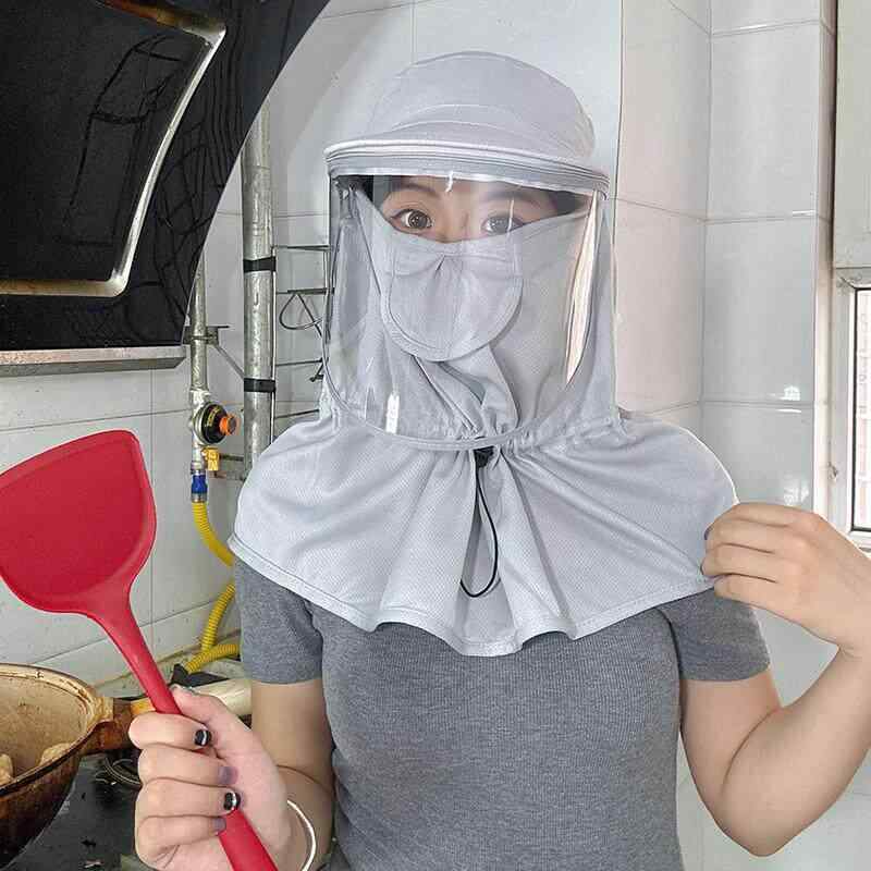 フェイスガード　防護　眼鏡 調理用 女性用 キッチン 専用 帽子 防 煙 油 マスク 隔離 顔 保護 ダックビル キャップ